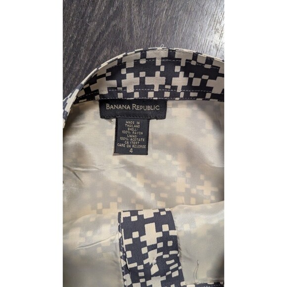 Banana Republic Navy and Cream Checkered Pencil Skirt - Picture 4 of 4